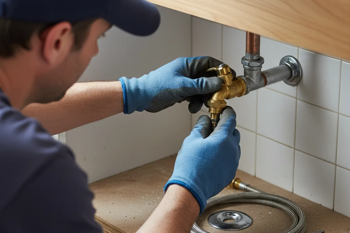 Shutoff valve and fitting work during Emergency Plumbing in Jacob